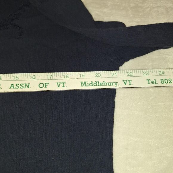 J. Crew Women's Vintage y2k Embroidered Navy Blouse/Beach Cover - Picture 5 of 8